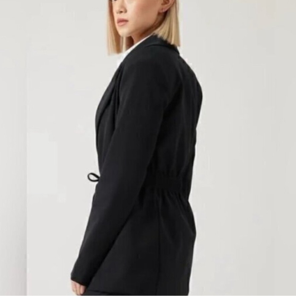 Athleta Endless Blazer Primatwill Open Front with Waist Tie Black Size 0 NWOT - Picture 9 of 13